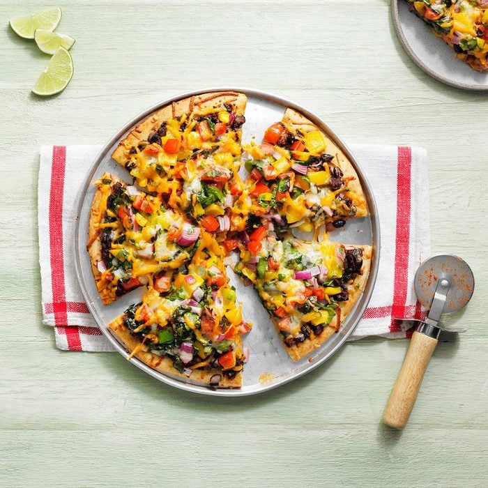 loaded Mexican pizza recipe.