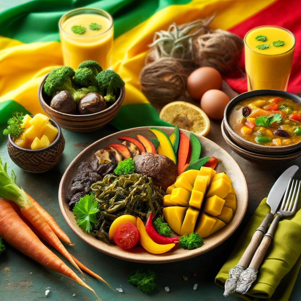 Rastafarian Ital recipes including Callaloo and Ackee Stir-Fry, Ital Stew, and Mango Smoothie.